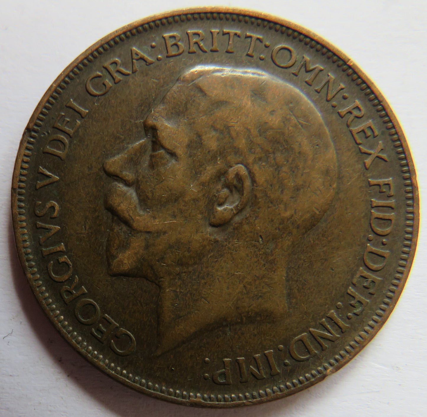 1926 King George V One Penny Coin - Great Britain