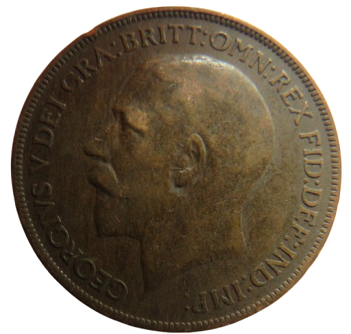 1926 King George V One Penny Coin - Great Britain