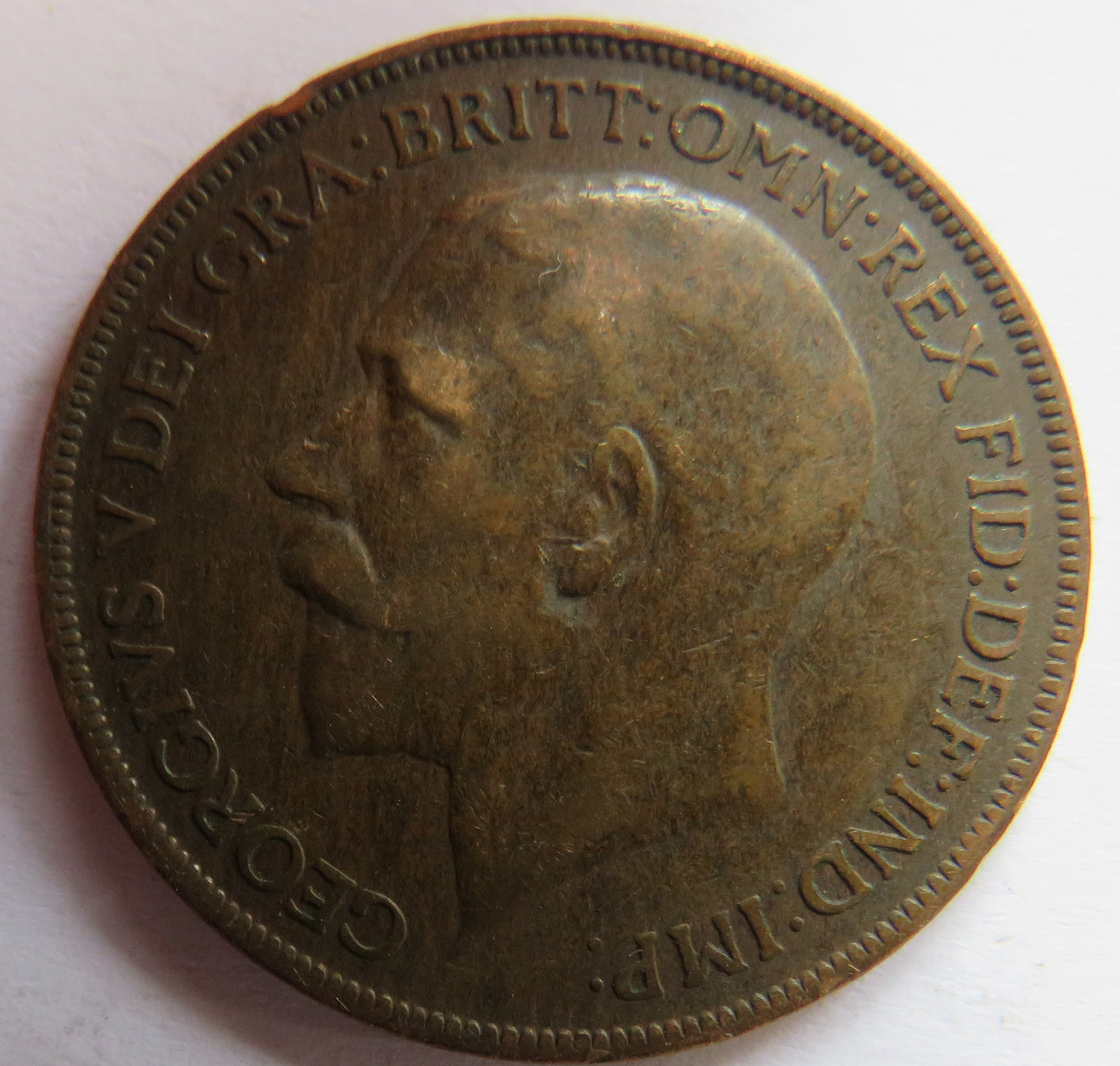 1926 King George V One Penny Coin - Great Britain