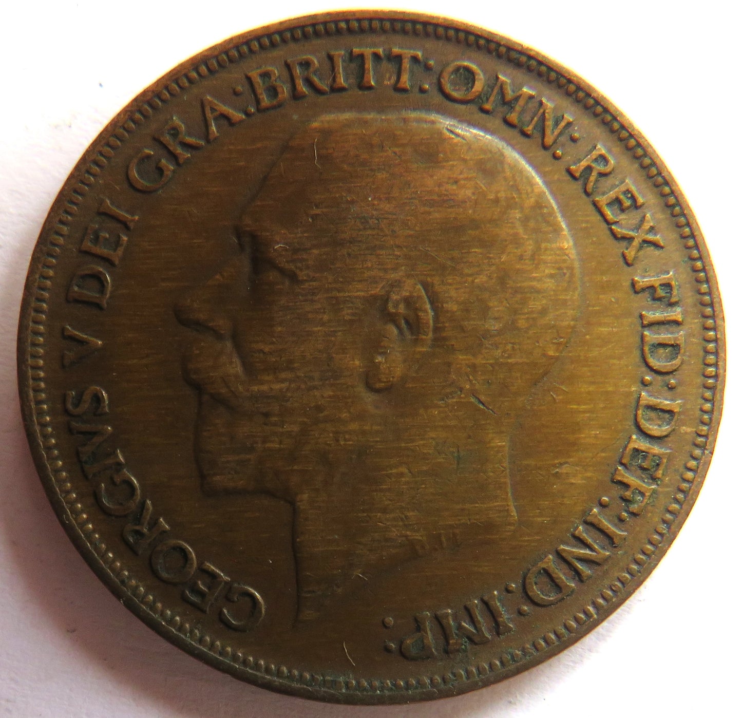 1920 King George V One Penny Coin - Great Britain
