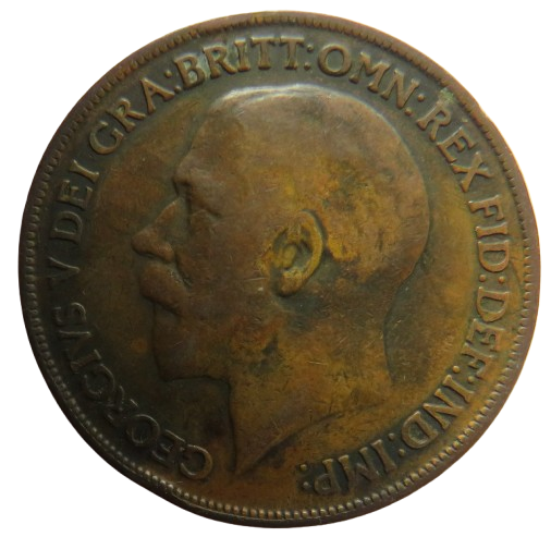 1918-KN King George V One Penny Coin - Great Britain