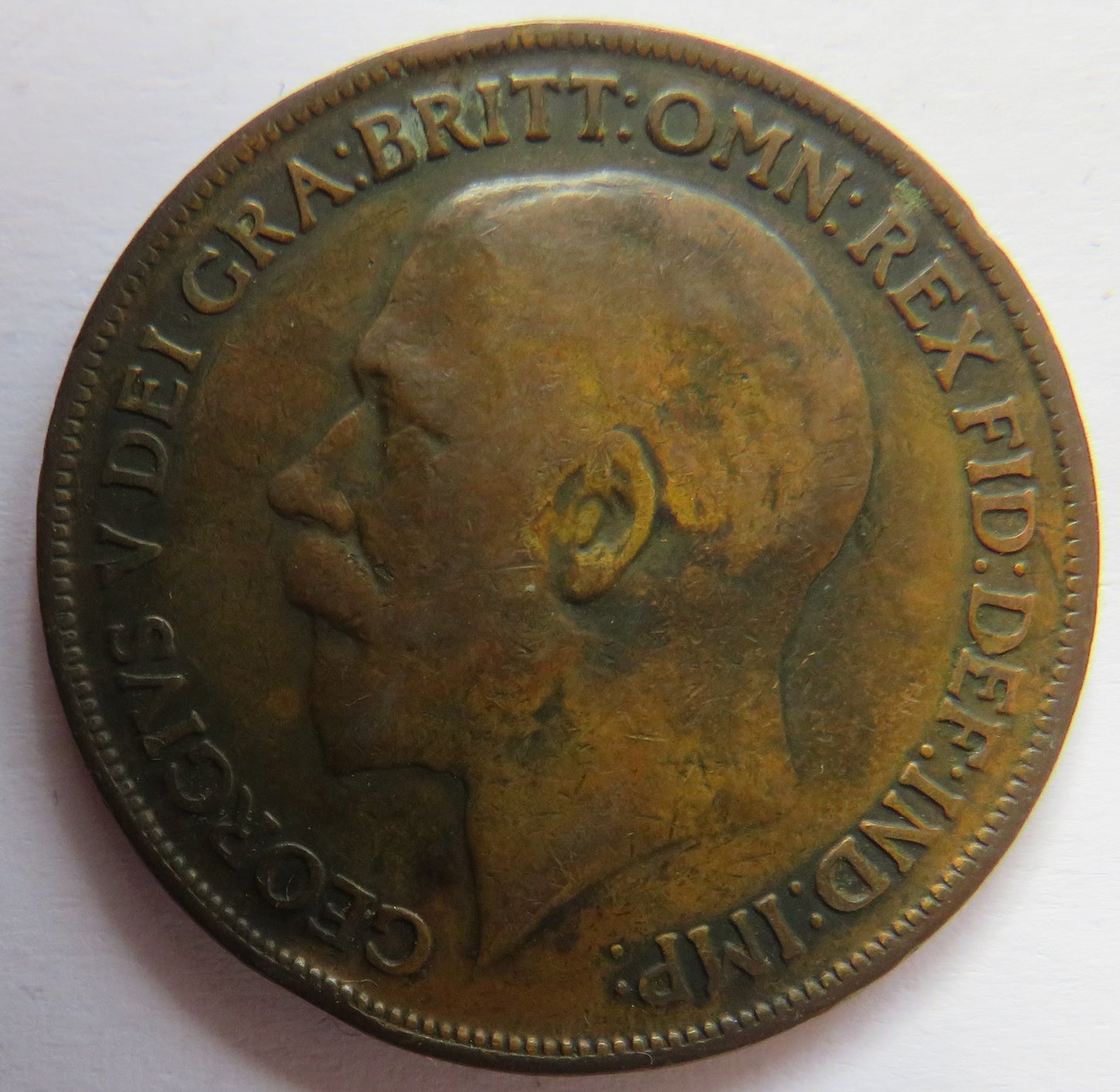 1918-KN King George V One Penny Coin - Great Britain