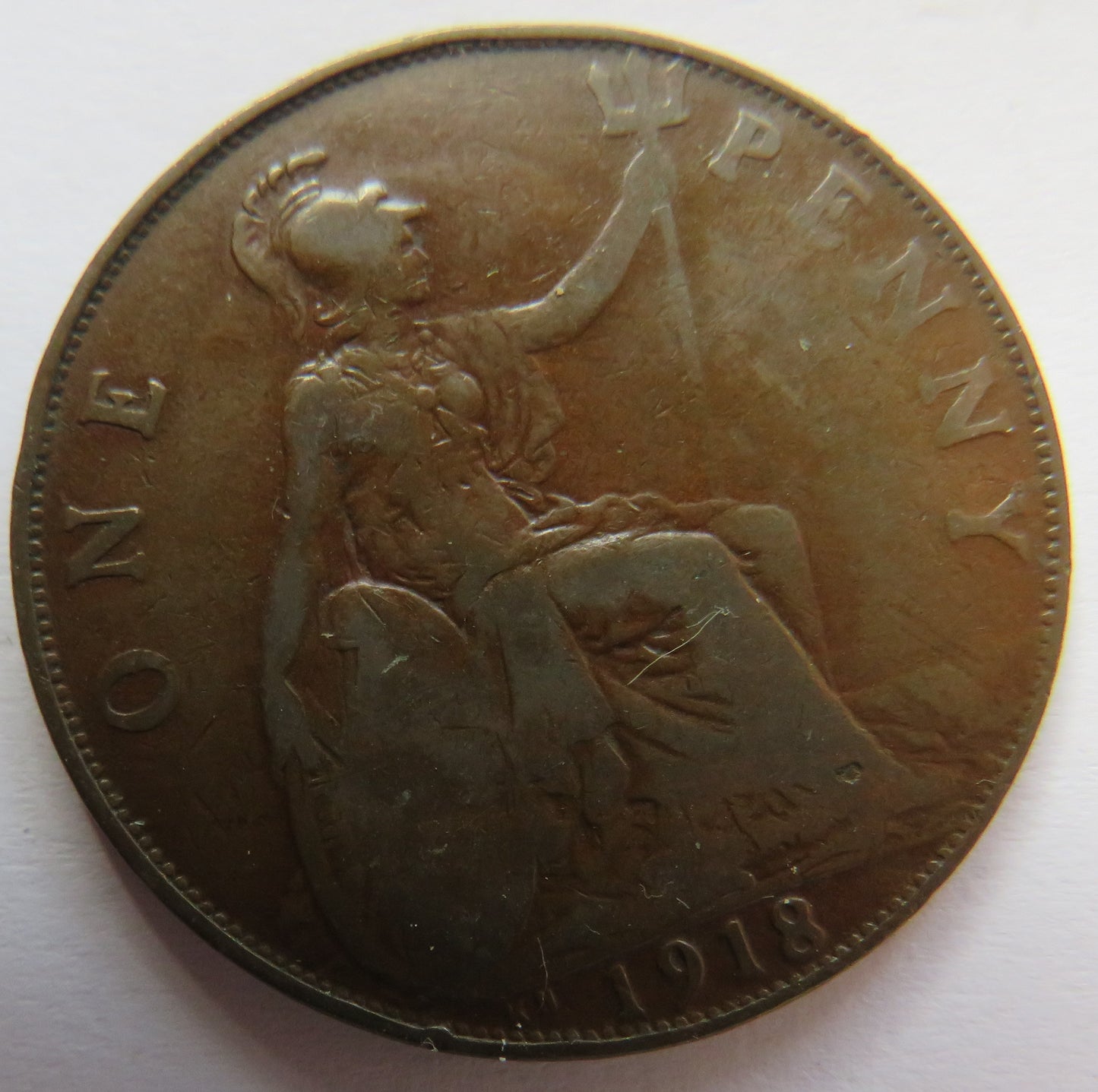 1918-KN King George V One Penny Coin - Great Britain