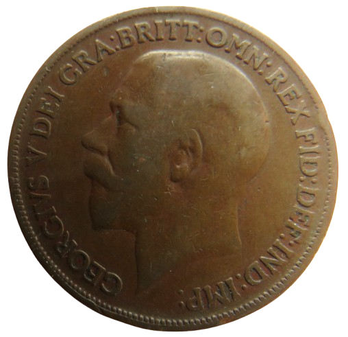 1918-KN King George V One Penny Coin - Great Britain