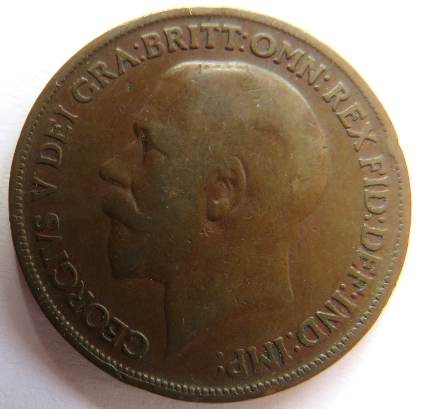 1918-KN King George V One Penny Coin - Great Britain