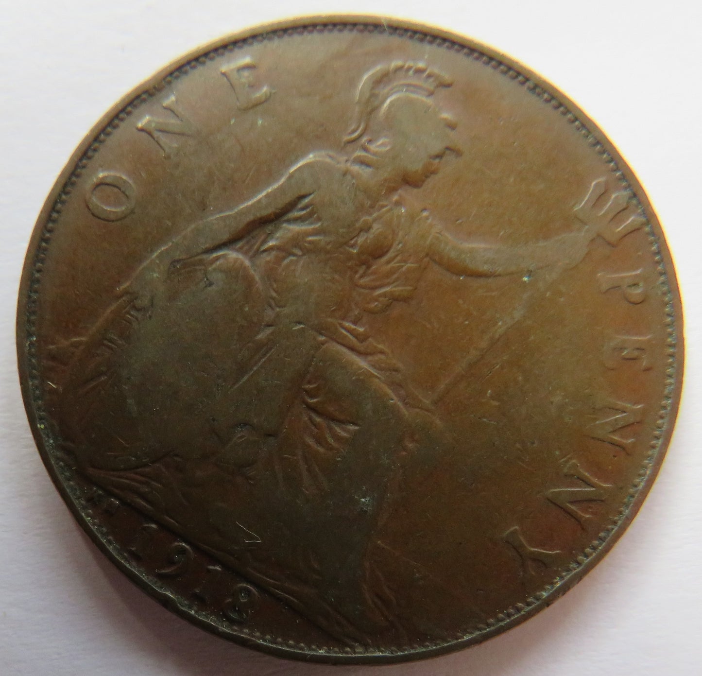 1918-KN King George V One Penny Coin - Great Britain