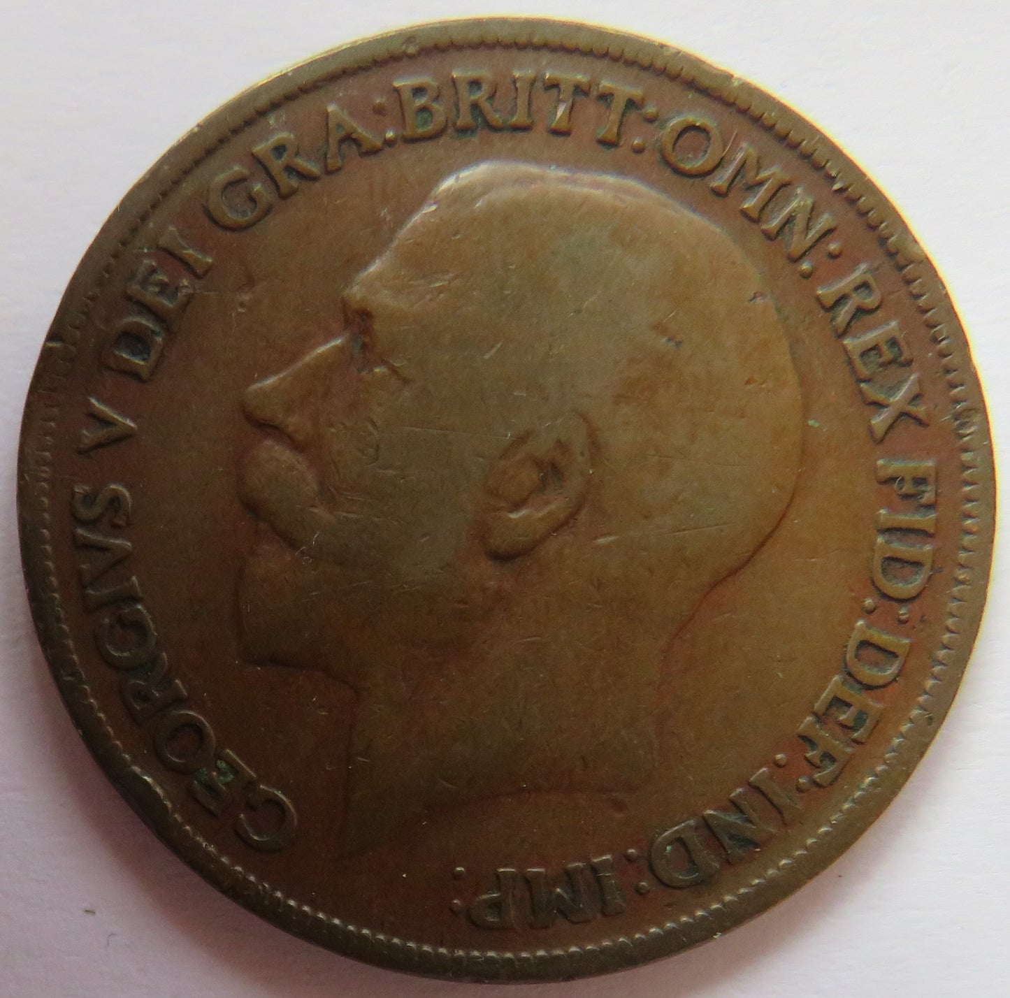 1918-KN King George V One Penny Coin - Great Britain