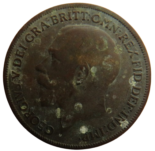 1918-KN King George V One Penny Coin - Great Britain