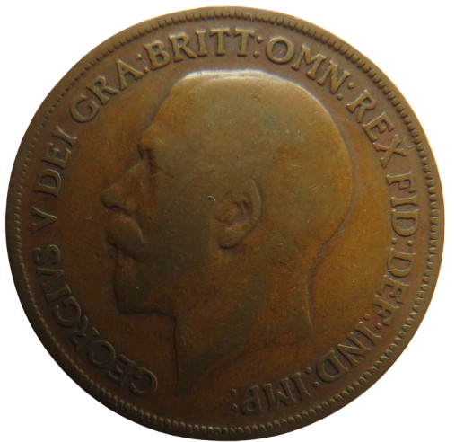1918-KN King George V One Penny Coin - Great Britain