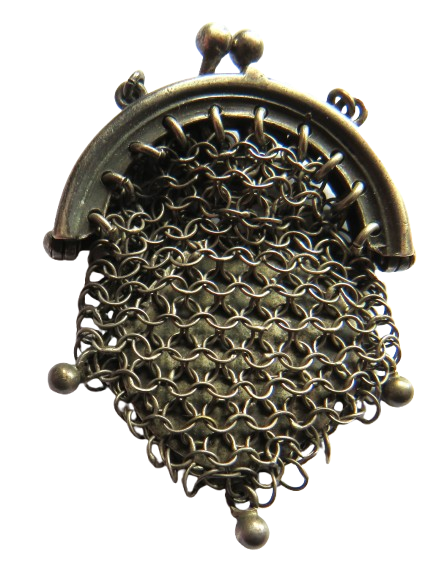 Small Continental Antique .800 Silver Chainmail Coin Purse