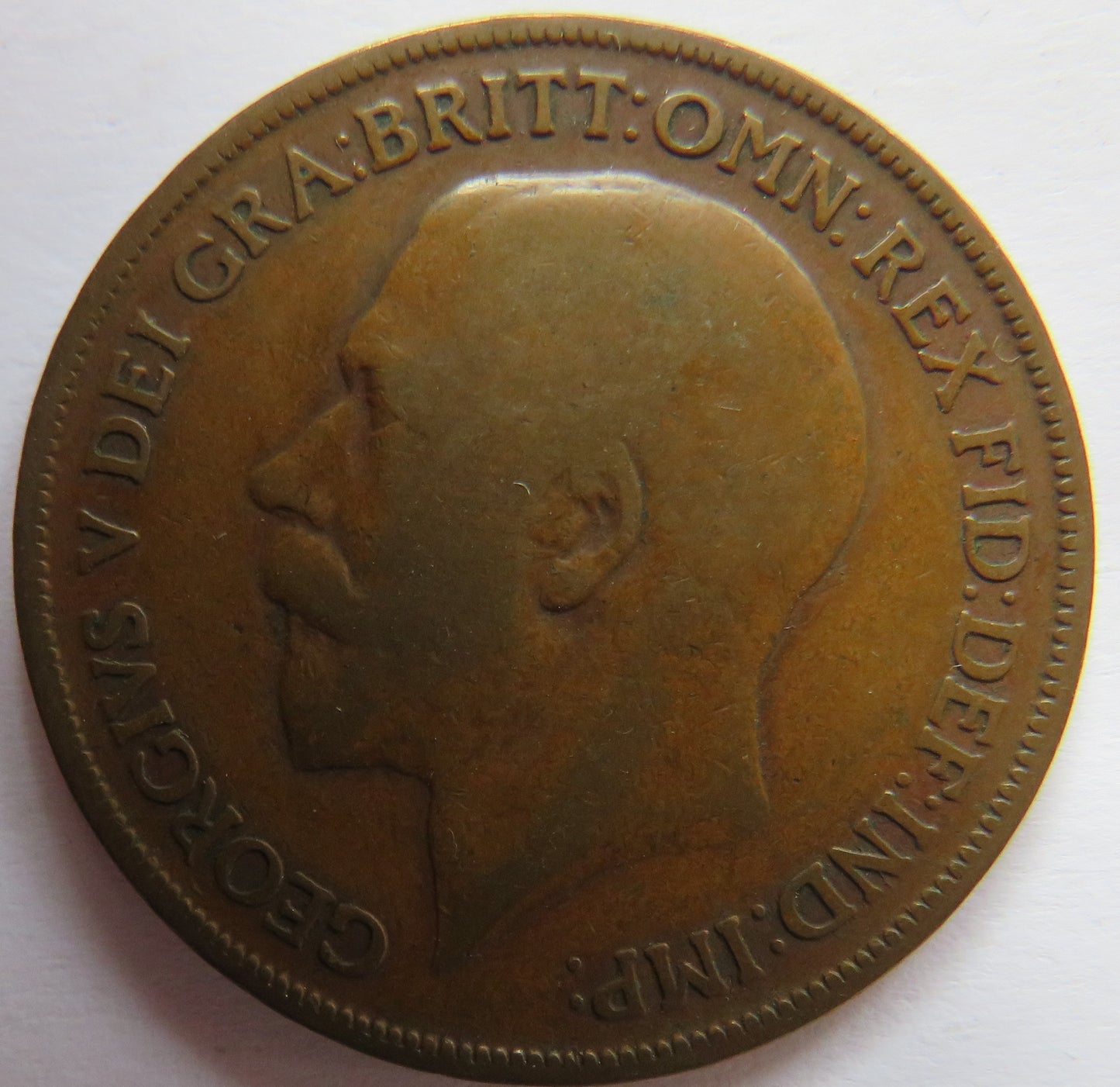 1918-KN King George V One Penny Coin - Great Britain