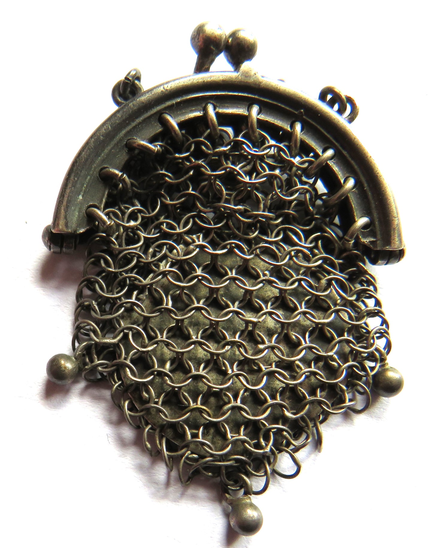Small Continental Antique .800 Silver Chainmail Coin Purse
