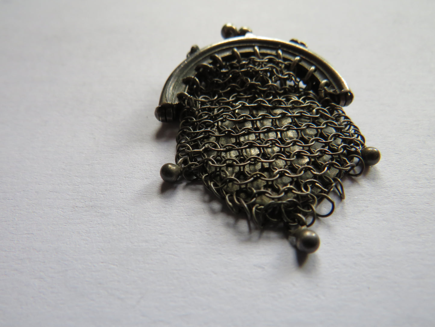 Small Continental Antique .800 Silver Chainmail Coin Purse