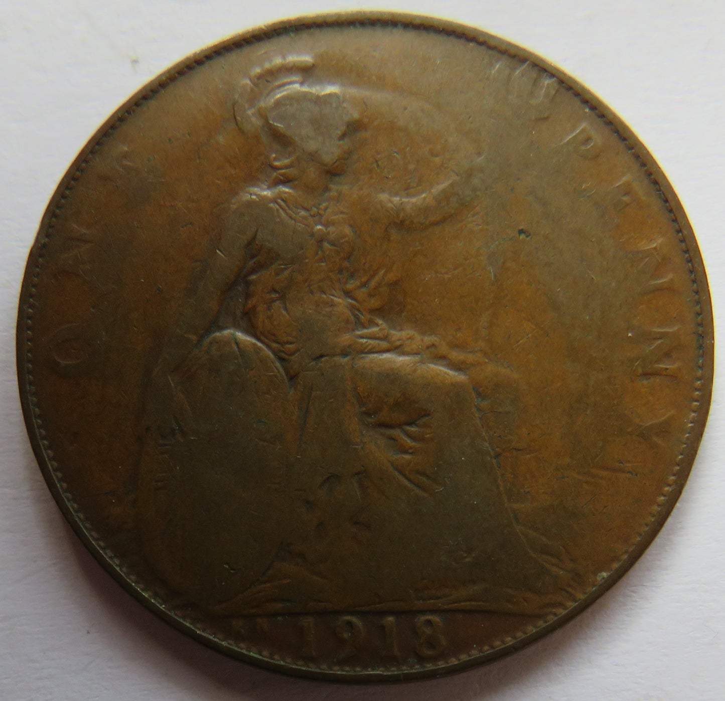 1918-KN King George V One Penny Coin - Great Britain