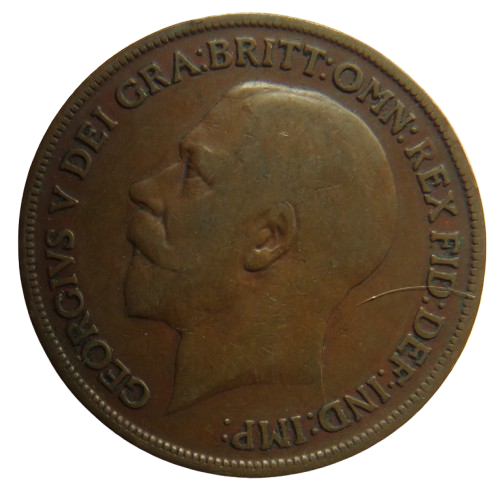 1918-KN King George V One Penny Coin - Great Britain