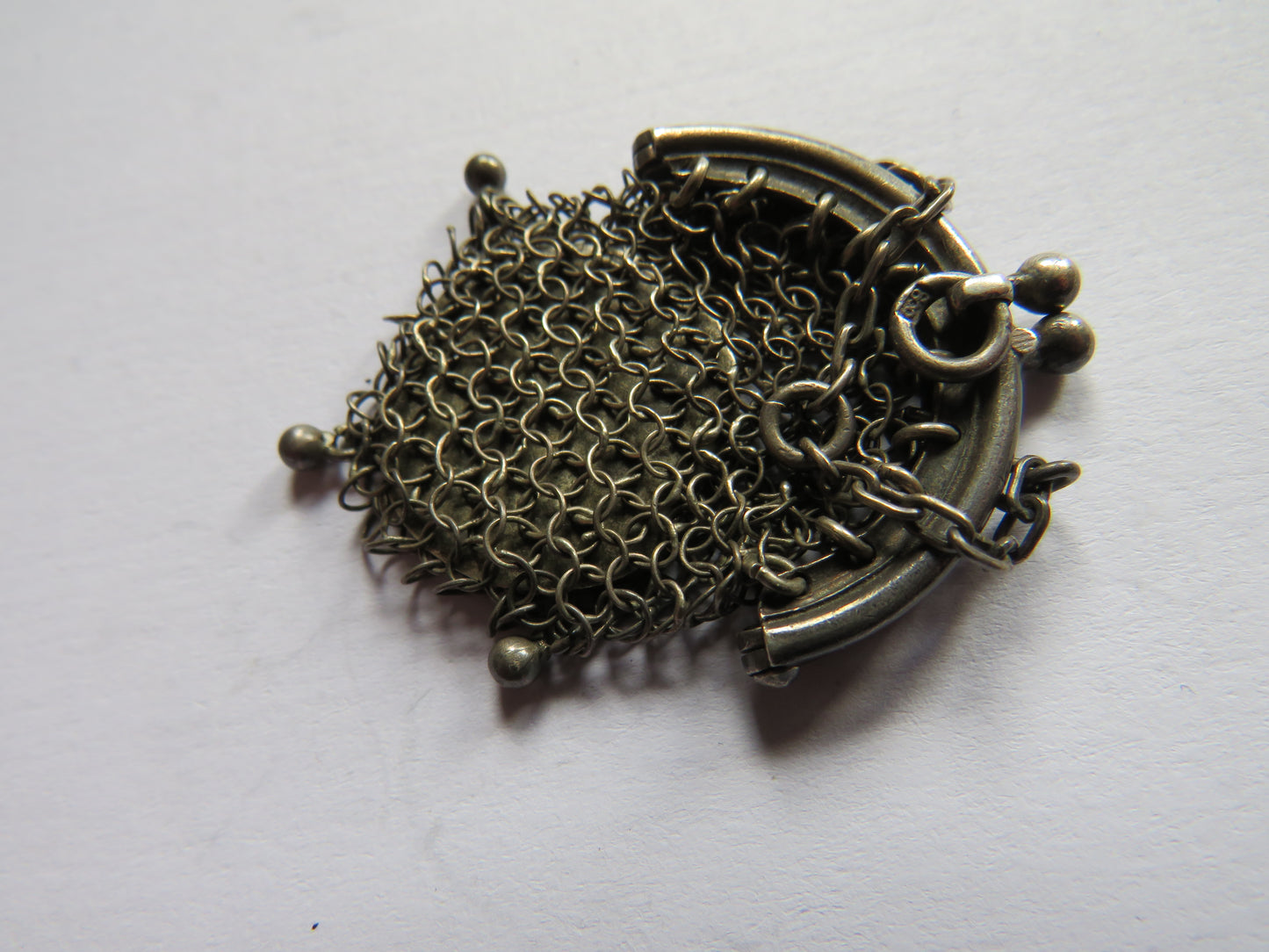 Small Continental Antique .800 Silver Chainmail Coin Purse