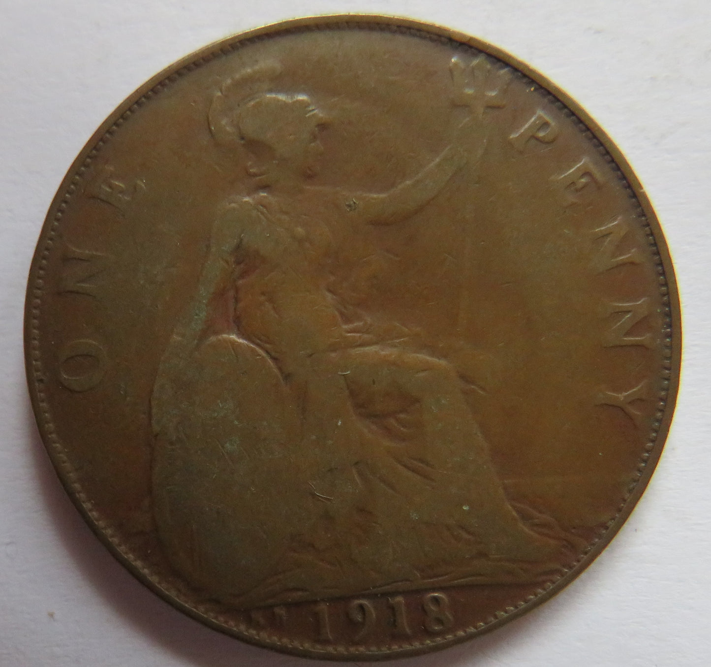 1918-KN King George V One Penny Coin - Great Britain