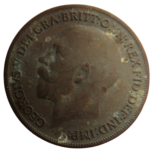 1918-KN King George V One Penny Coin - Great Britain