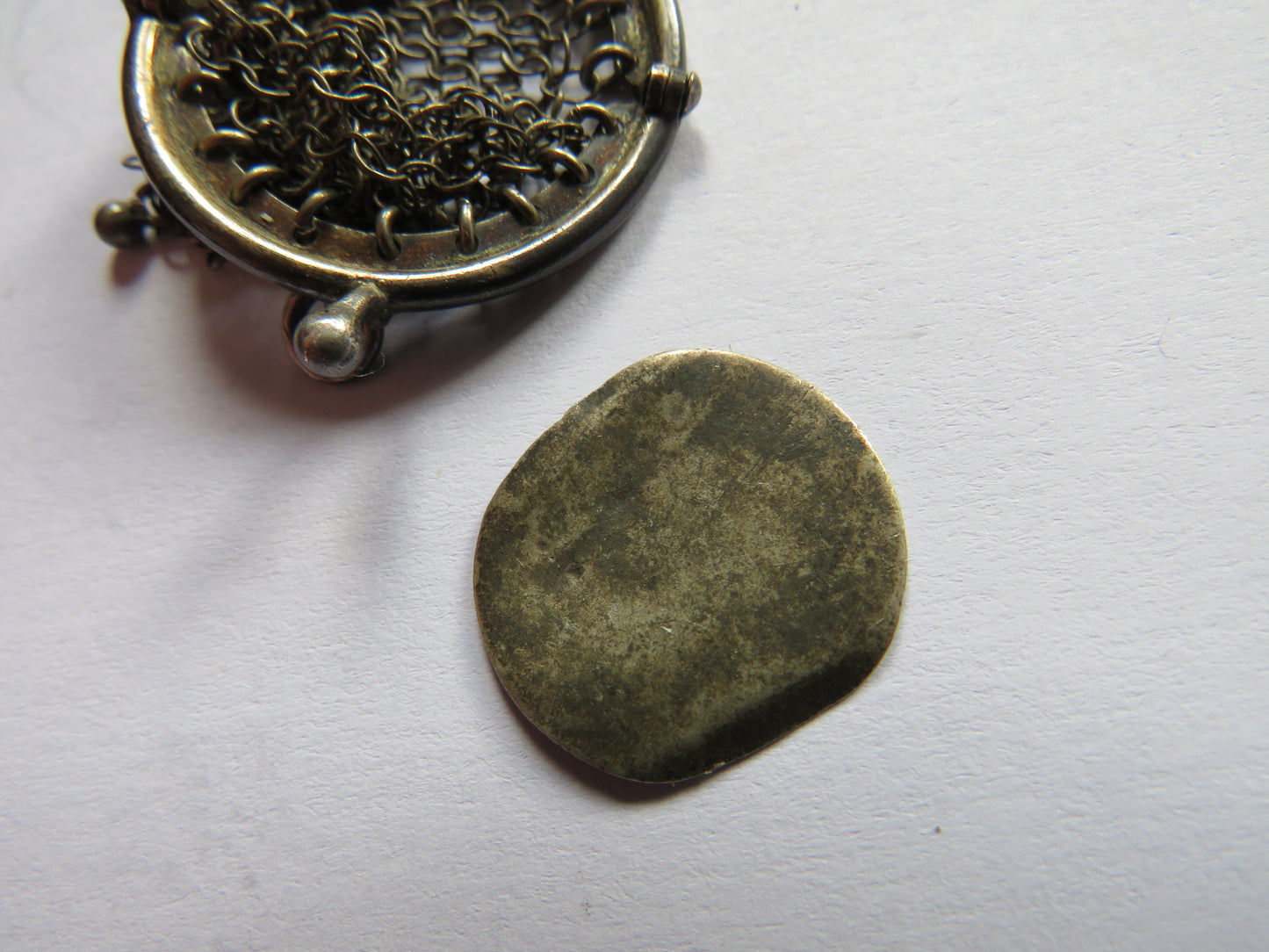 Small Continental Antique .800 Silver Chainmail Coin Purse