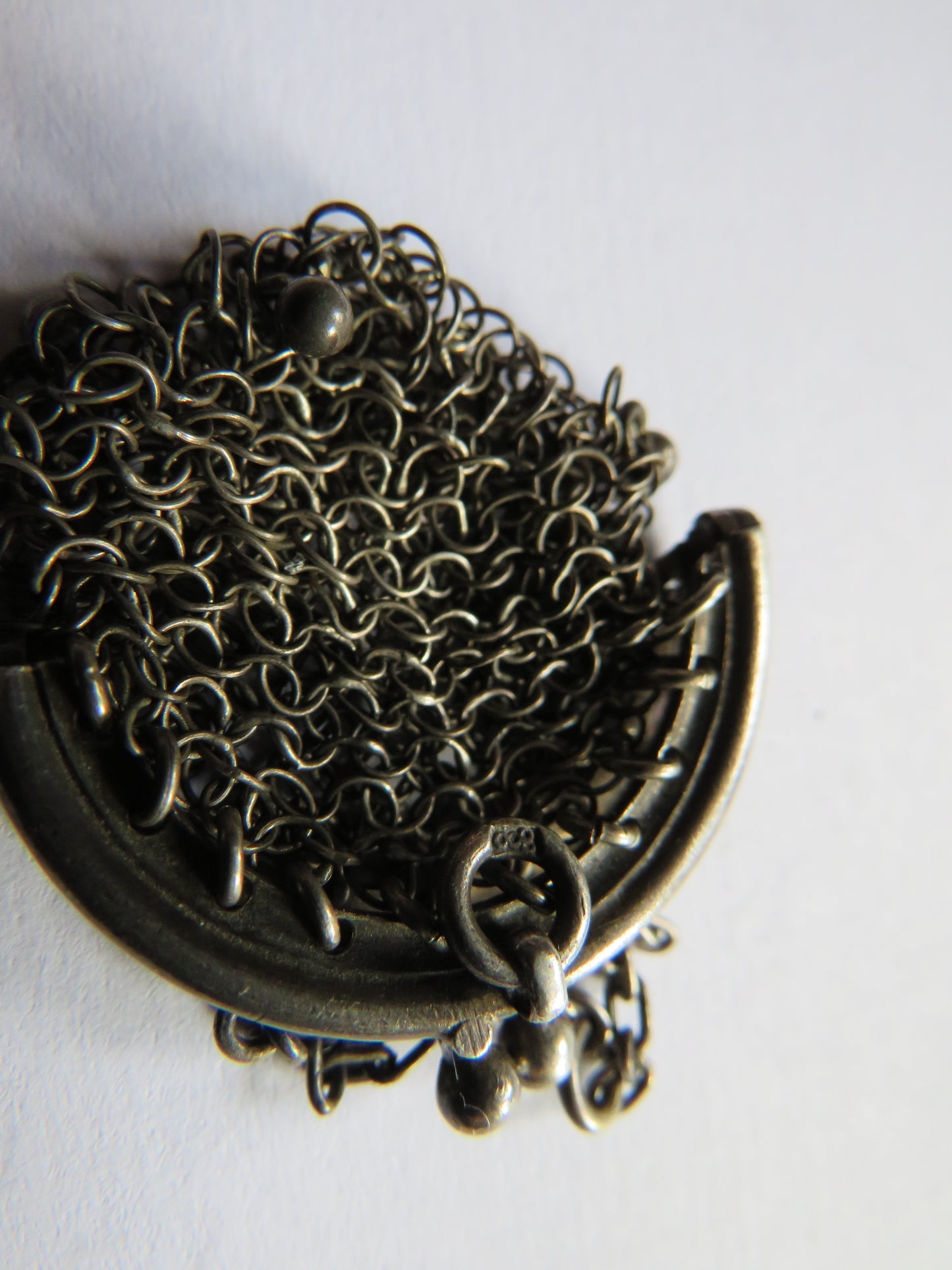 Small Continental Antique .800 Silver Chainmail Coin Purse