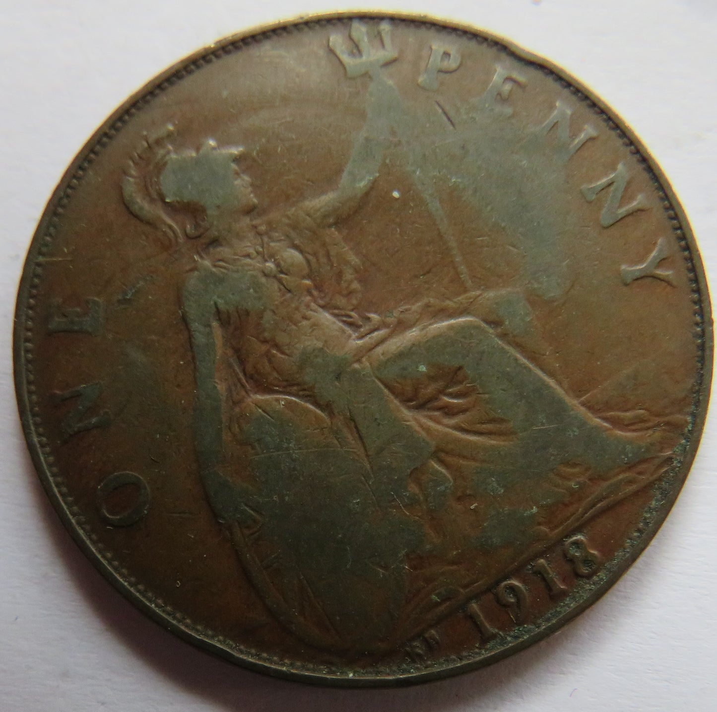 1918-KN King George V One Penny Coin - Great Britain