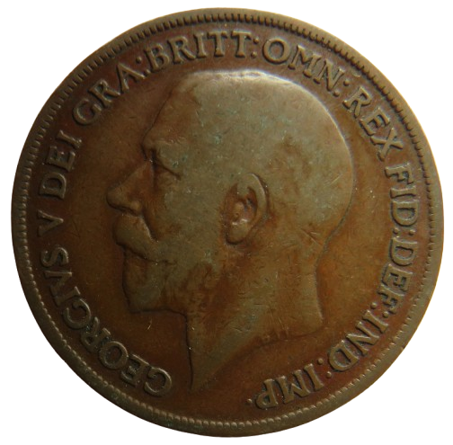 1918-KN King George V One Penny Coin - Great Britain