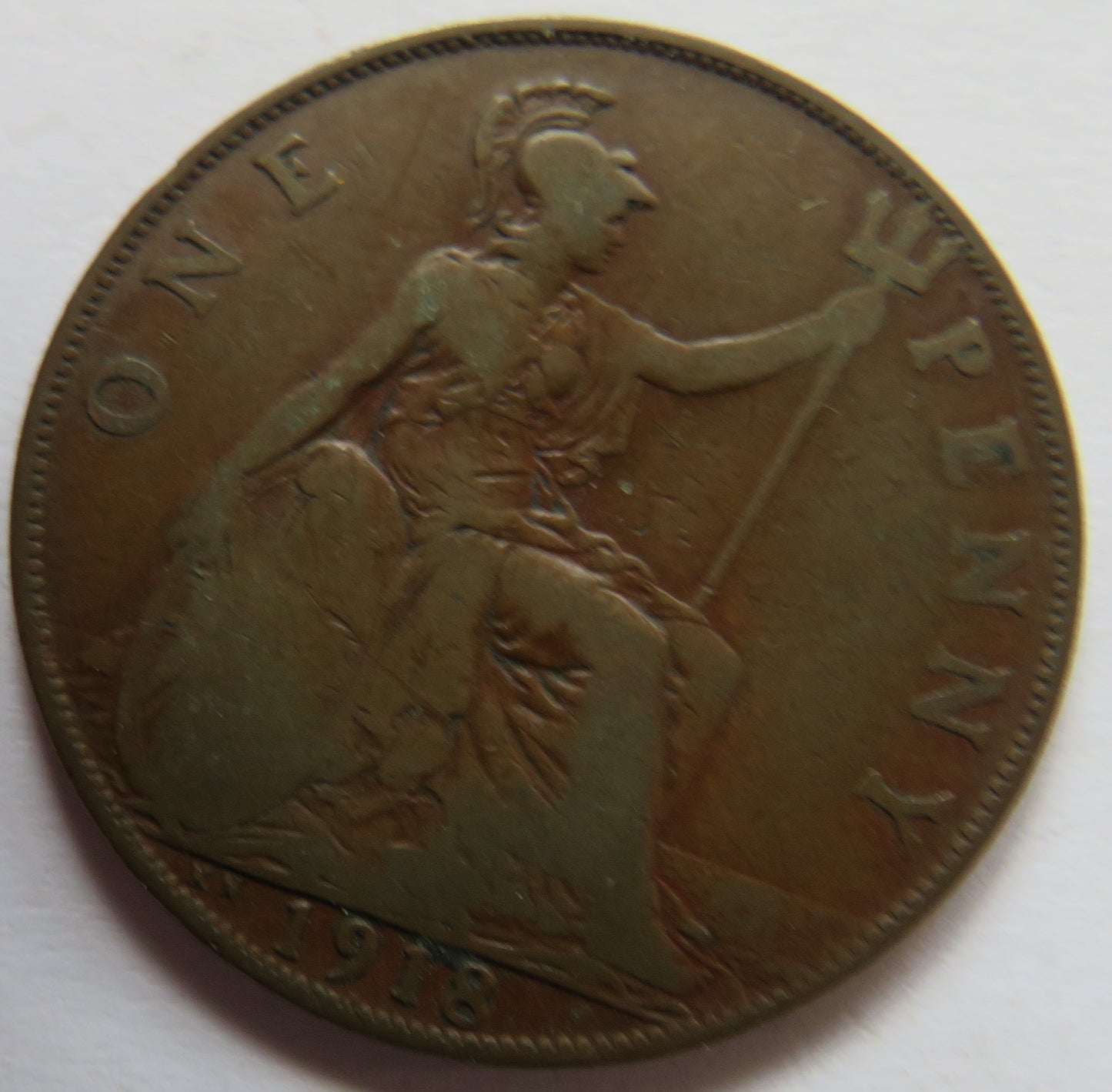 1918-KN King George V One Penny Coin - Great Britain