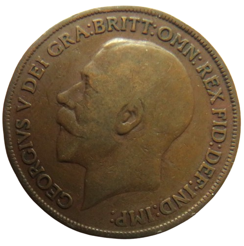 1918-KN King George V One Penny Coin - Great Britain