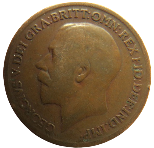 1919-KN King George V One Penny Coin - Great Britain