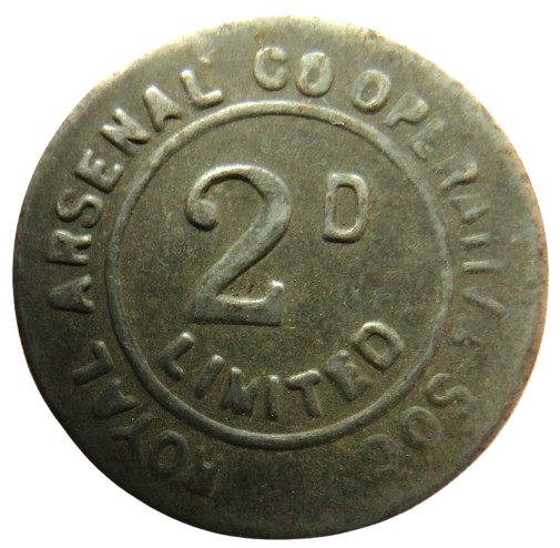 Royal Arsenal Cooperative Society 2d Two Pence Token
