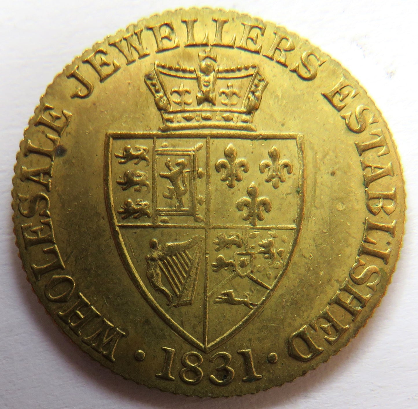 Fattorini & Sons Bradford Jewellers Advertising Token In Style of Gold Guinea