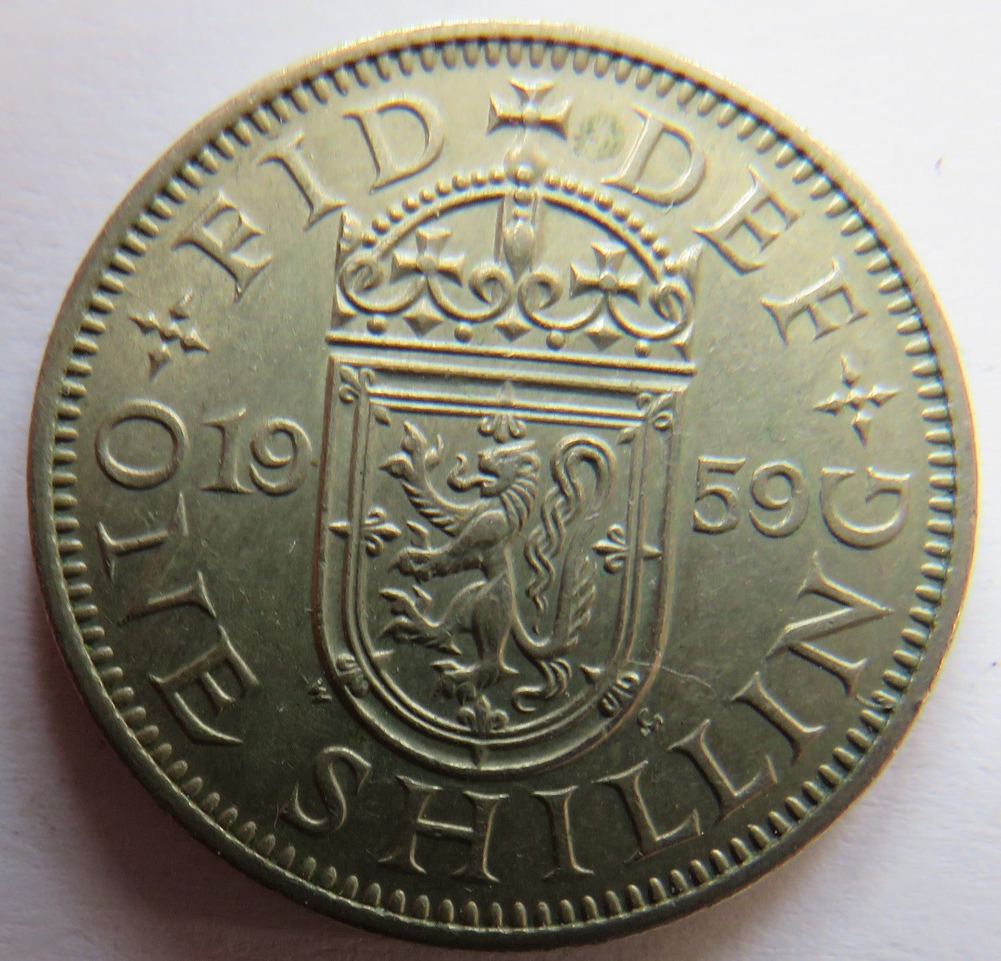 1959 Queen Elizabeth II (Scottish) Shilling Coin - Great Britain