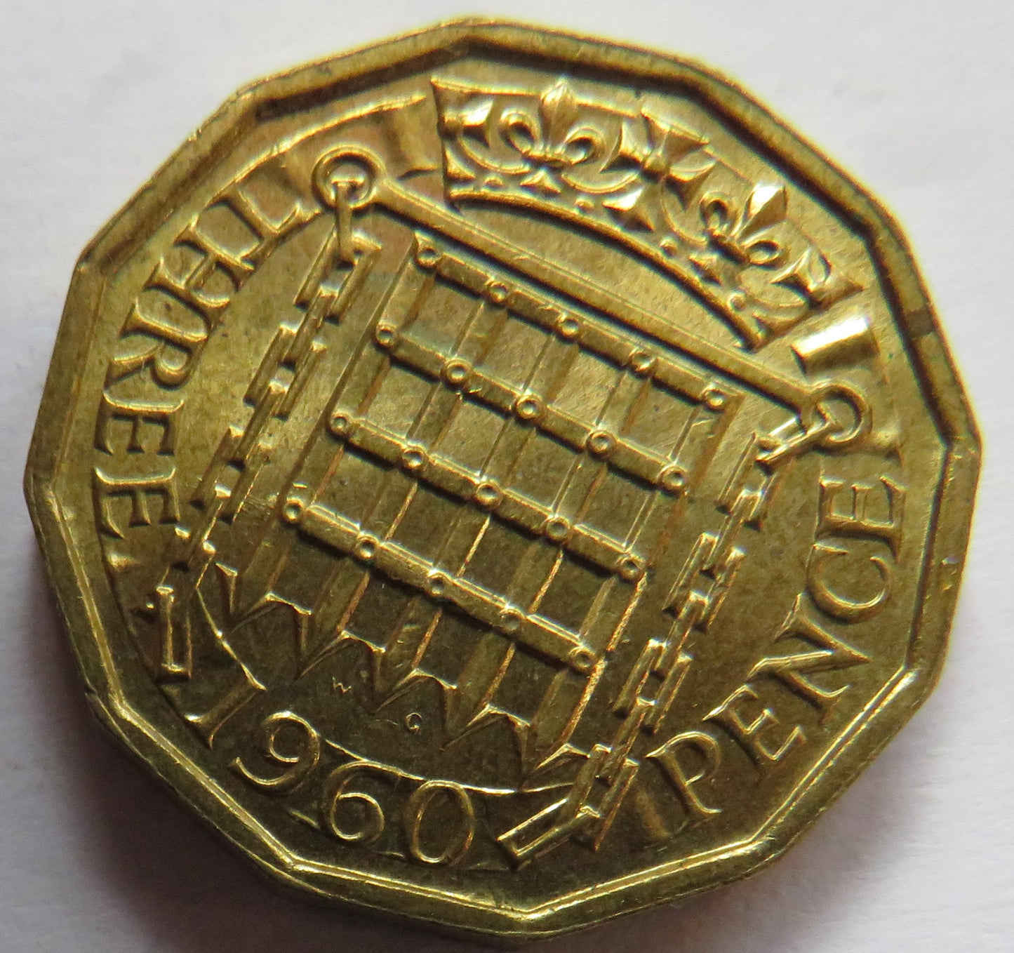 1960 Queen Elizabeth II Brass Threepence Coin In High Grade