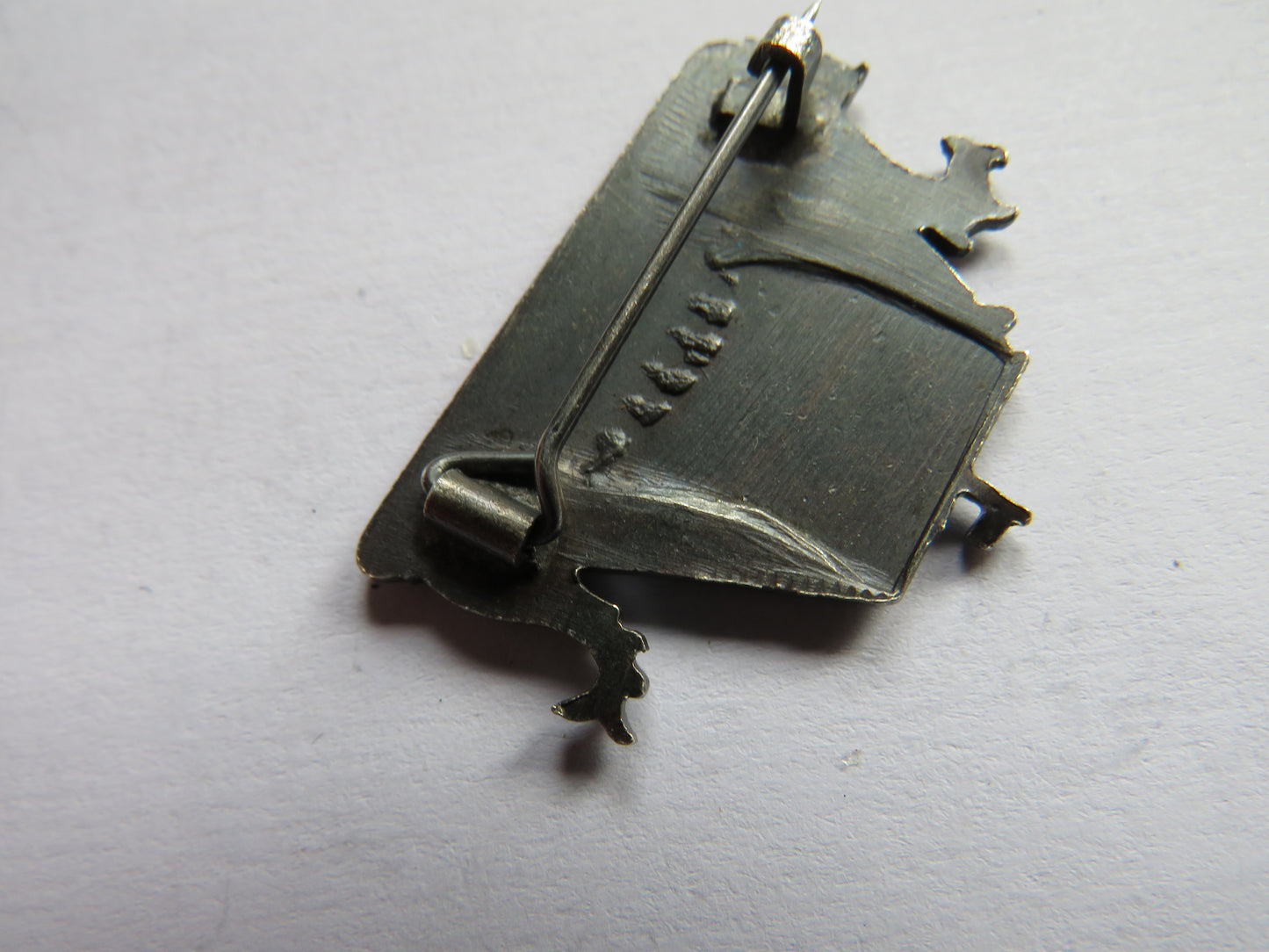 Vintage Shetland Viking Longboat Pewter Brooch