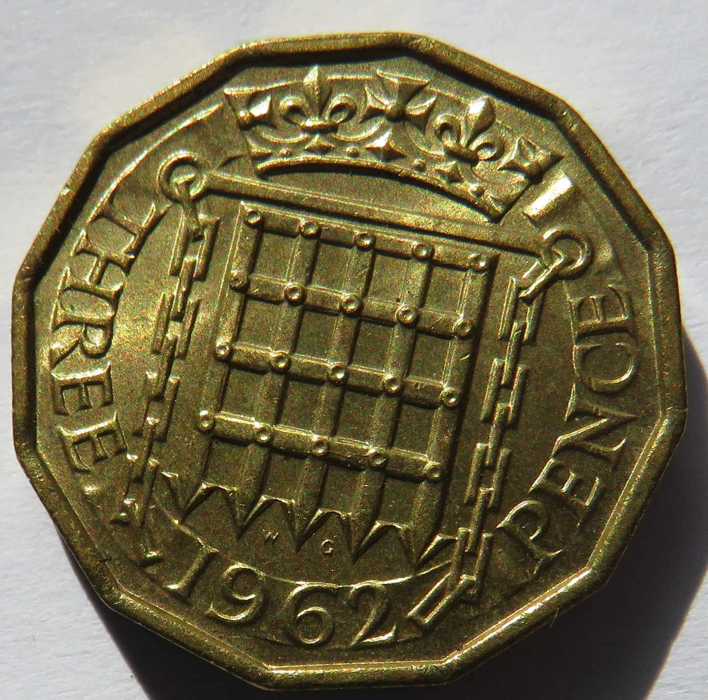 1962 Queen Elizabeth II Brass Threepence Coin In High Grade