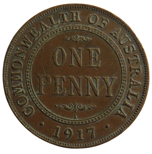 1917 King George V Australia One Penny Coin