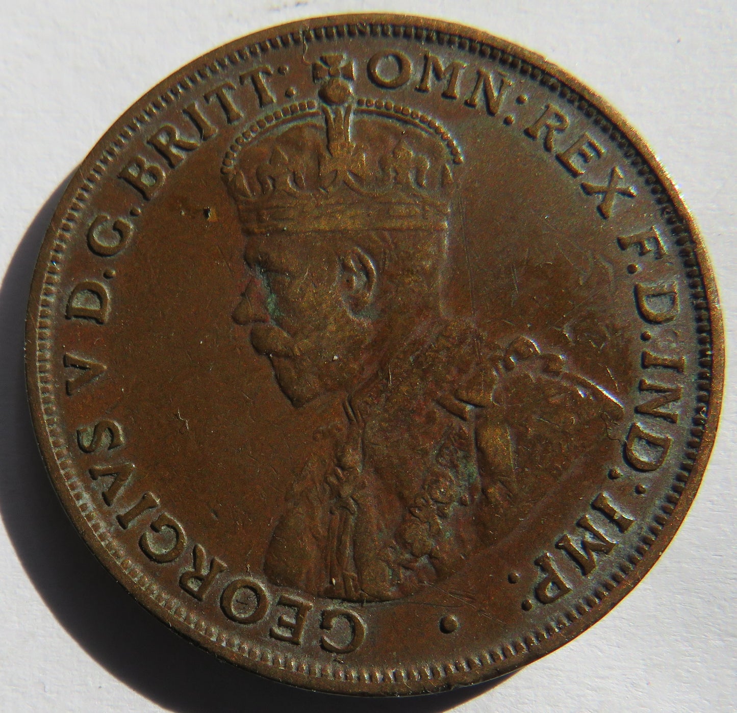 1917 King George V Australia One Penny Coin