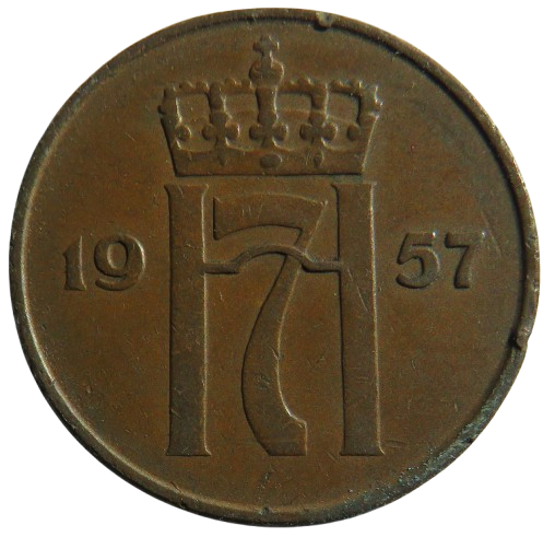 1957 Norway 5 Ore Coin