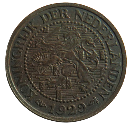 1929 Netherlands 2 & 1/2 Cents Coin