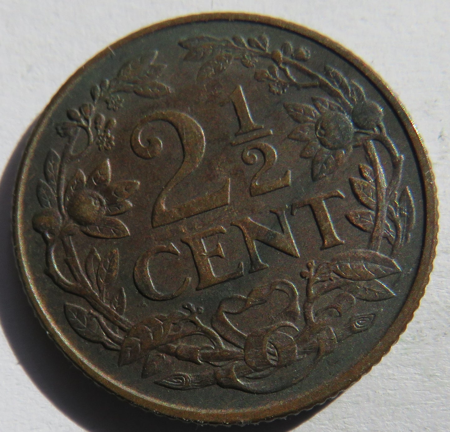 1929 Netherlands 2 & 1/2 Cents Coin