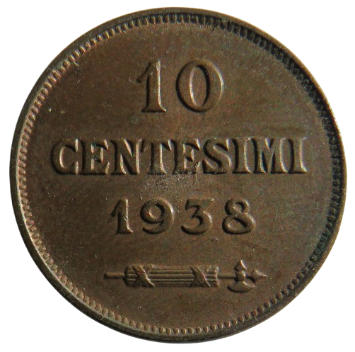 1938 San Marino 10 Centesimi Coin In Higher Grade
