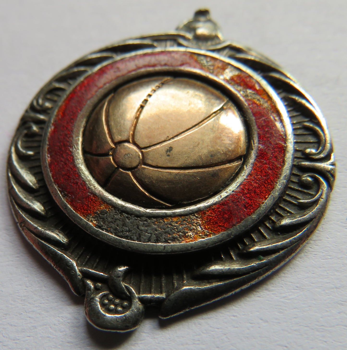 Edinburgh Territorial Football 1937 Sterling Silver Fob Medal 78th Lowland