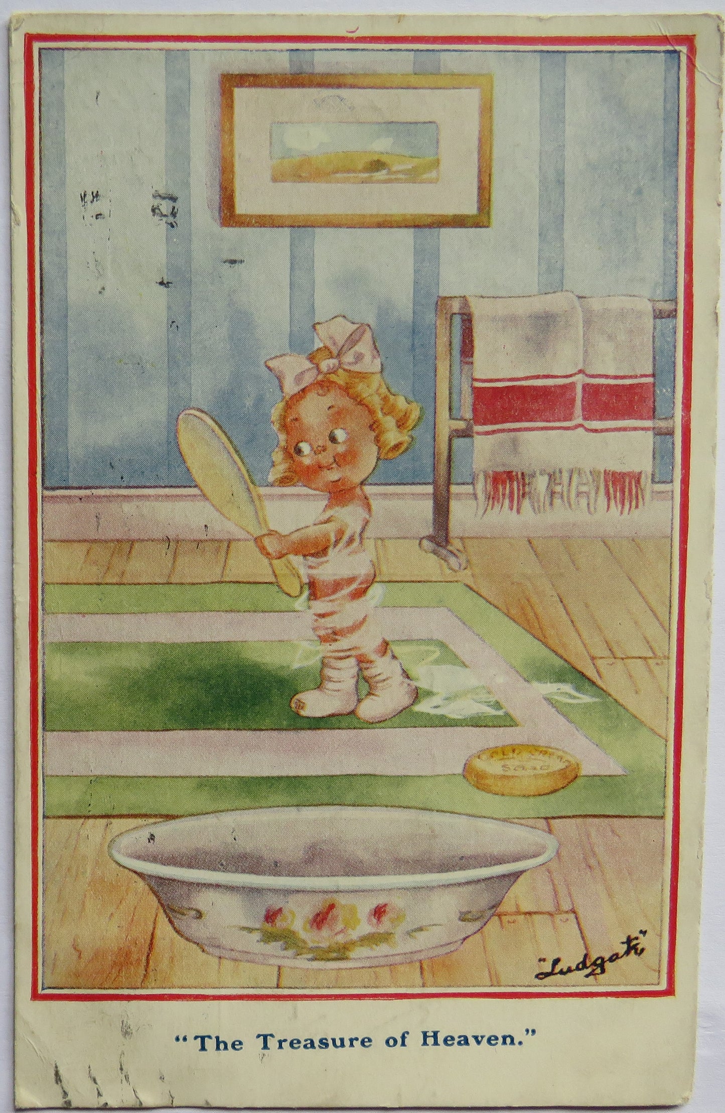 Vintage Comical Postcard "The Treasure of Heaven" 1919