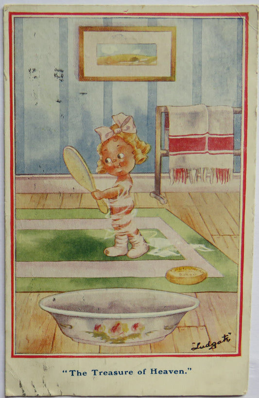 Vintage Comical Postcard "The Treasure of Heaven" 1919