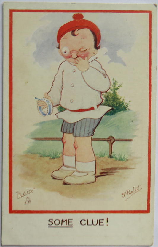 Vintage Comical Postcard "Some Clue"