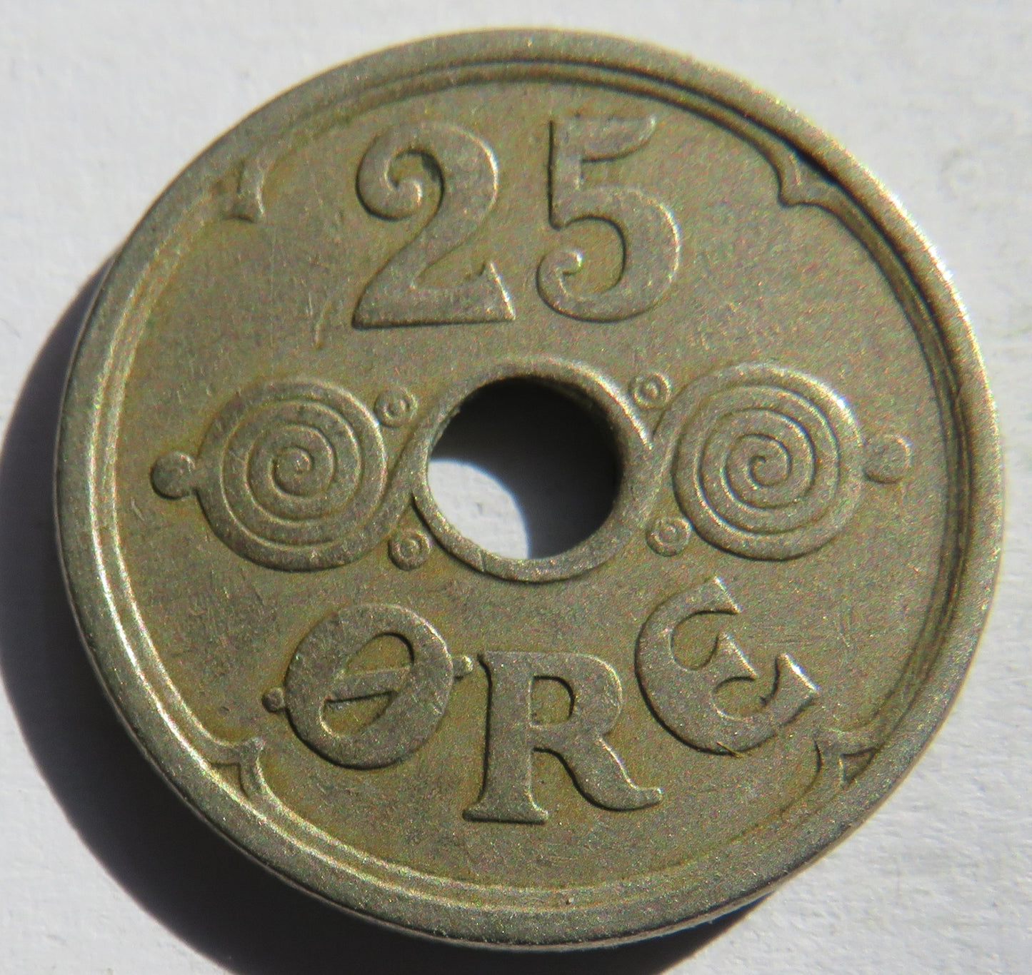 1924 Denmark 25 Ore Coin