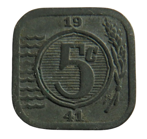 1941 Netherlands 5 Cents Coin