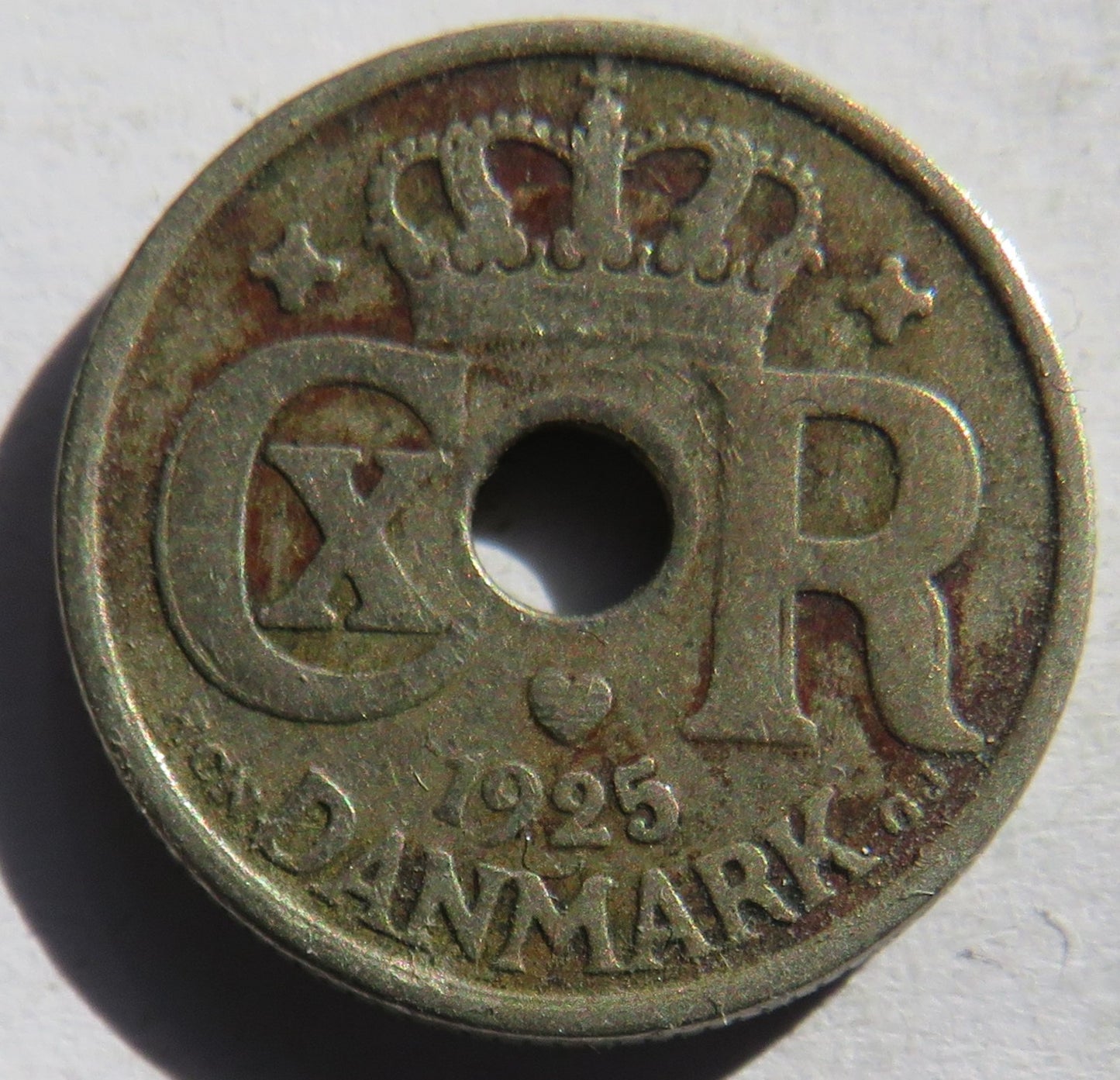 1925 Denmark 10 Ore Coin