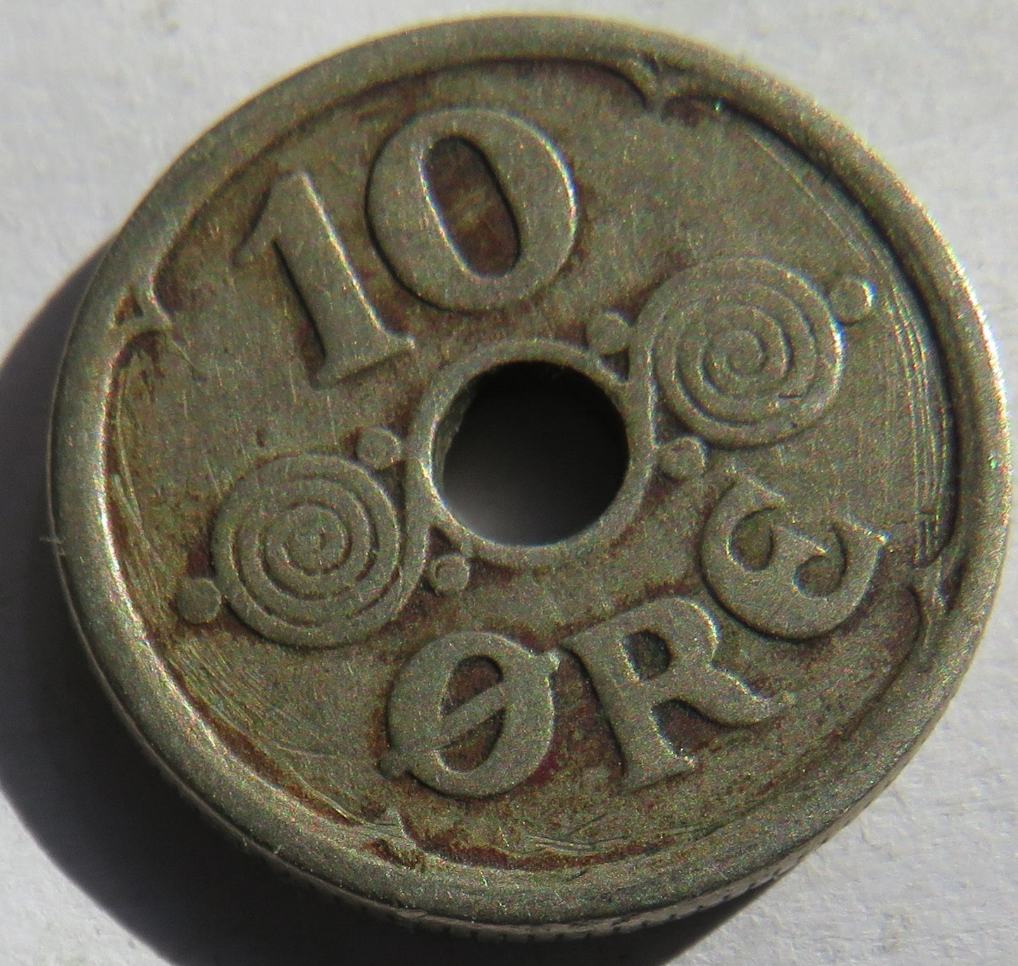 1925 Denmark 10 Ore Coin