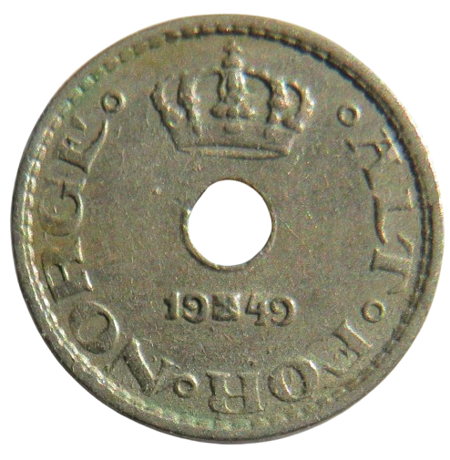1949 Norway 10 Ore Coin